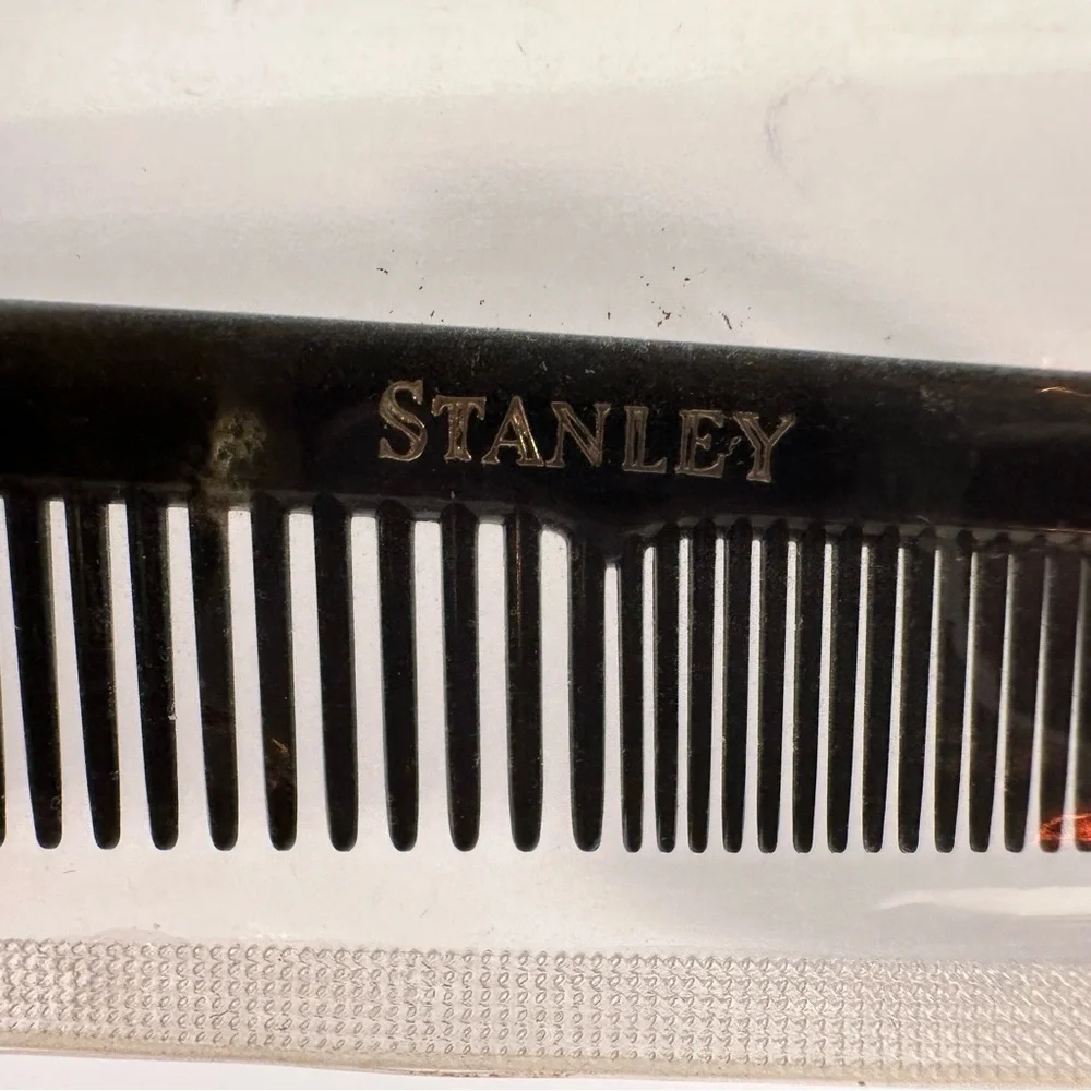 Stanley Barber/Beautician Comb Black Fine And Wide Rounded Teeth New Sealed 7” - Picture 3 of 5
